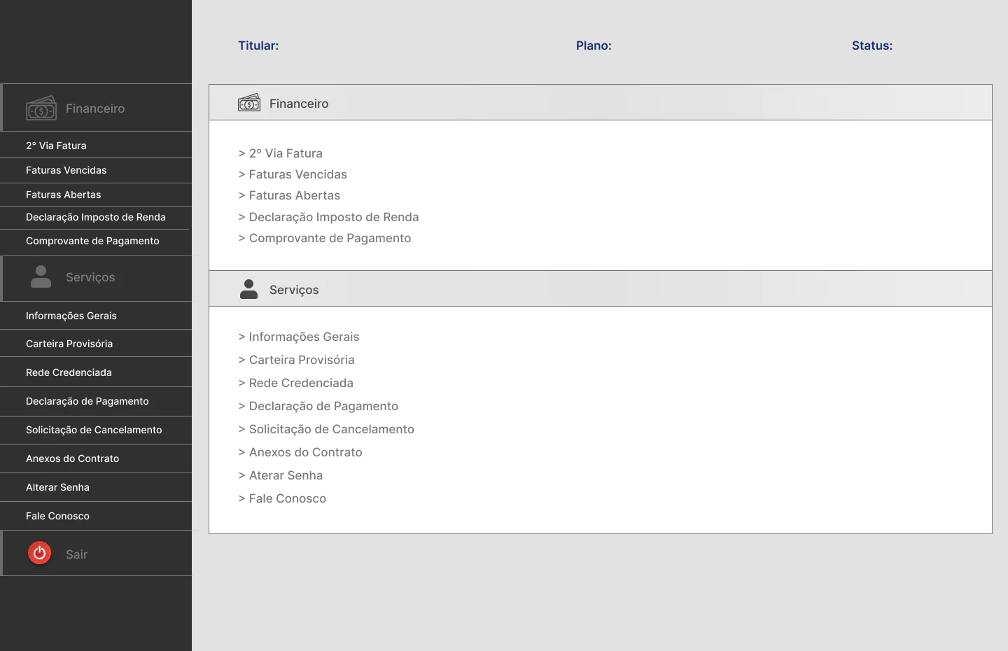 Portal do Cliente - Página Inicial